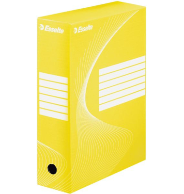 Archivbox 128423, A4, gelb, Recycling-Pappe