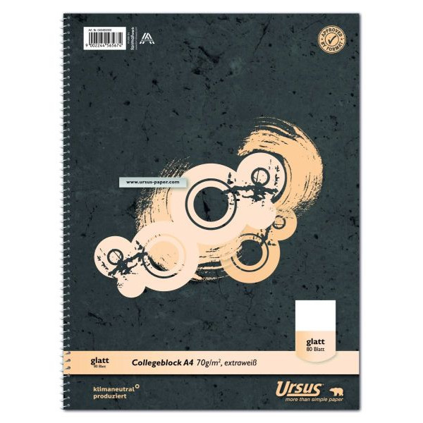 9002244565674 - Collegeblock 040480000 Style Lineatur 20   blanko A4 70g schwarz 80 Blatt 9002244565674 Staufen