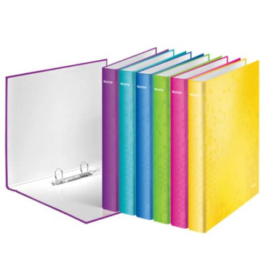 Ringbuch WOW 4241-20-99, A4+ 2 Ringe 25mm Ring-&Oslash; Karton, PP-kaschiert farbig sortiert