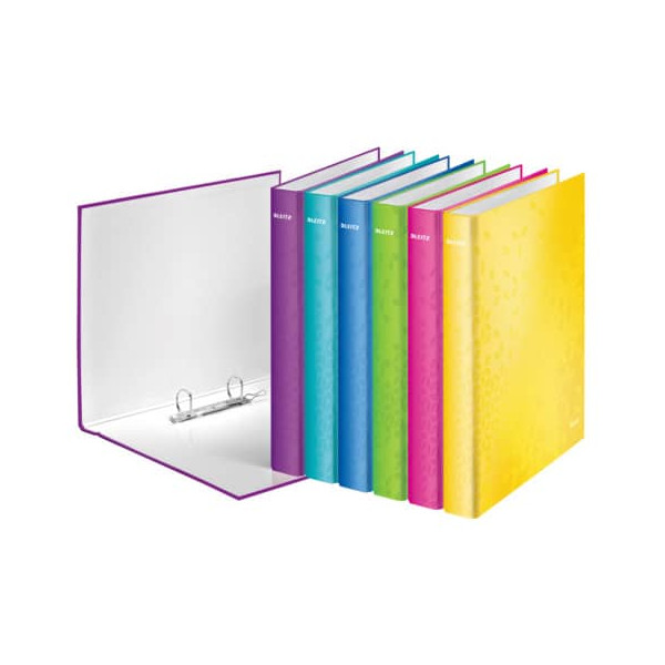 10 Stück Leitz Ringbuch WOW WOW 4241-20-99, A4+ 2 Ringe 25mm Ring-Ø Karton, PP-kaschiert farbig sortiert 4002432104116 Leitz