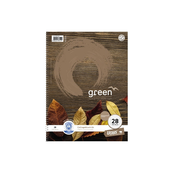 9002244865101 -  Collegeblock 608510028 Green Muster Lineatur 28   kariert mit Rand innen außen A4 70g sortiert 100 Blatt 9002244865101 Urs