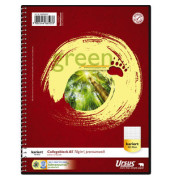 Collegeblock 608592020 Green, Baum, Lineatur 22 / liniert mit Rand innen, A5, 70g, rot, 160 Blatt