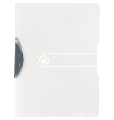 Klemmhefter easy orga to go 11207107, A4 transparent/grau, f&uuml;r ca. 30 Blatt, Polypropylen (PP)