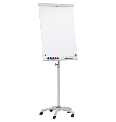 Flipchart X-tra!Line Mobil, EL-FC31, 68x105cm, lichtgrau, mit Rollen