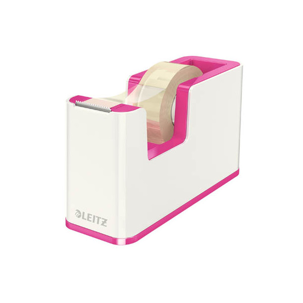 4002432113712 - Klebefilmabroller WOW ergonomisch für Klebebandrollen mit B 19 mm x L 33 m inkl Klebeband recycelbarer ABS-Kunststoff weiß pink