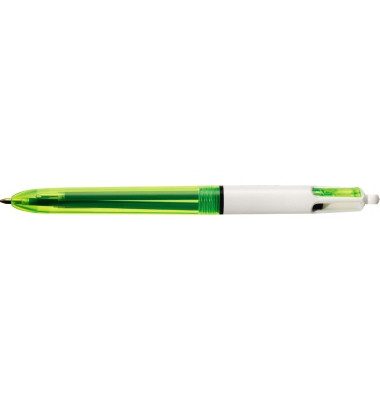 Mehrfarbkugelschreiber 4Colours Fluo transparent/neongelb Mine 0,4mm Schreibfarbe 4-farbig