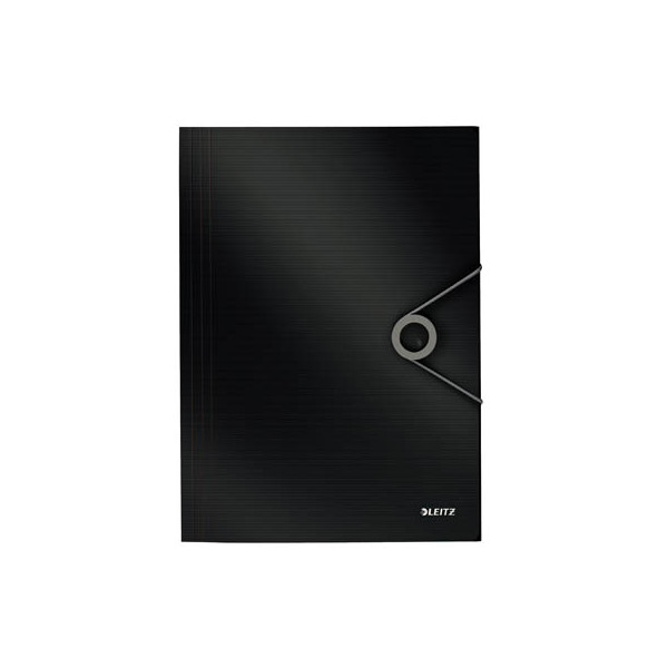 Leitz Eckspannmappe Solid 4563 4563-10-95, A4 schwarz Polypropylen (PP) 250g, für ca. 150 Blatt, mit 3 Einschlagklappen 4002432114740