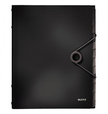 Ordnungsmappe Solid 4570-10-95, 12-teilig blanko, schwarz, A4, 12 F&auml;cher