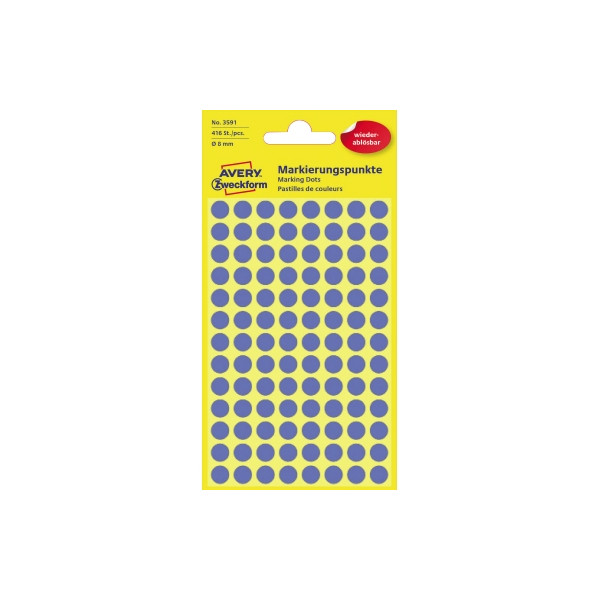 4004182035917 - Markierungspunkte 3591 blau Ø 8mm wiederablösbar 4004182035917 Zweckform 416 Stück