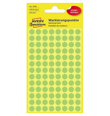 Markierungspunkte 3592 grün Ø 8mm wiederablösbar