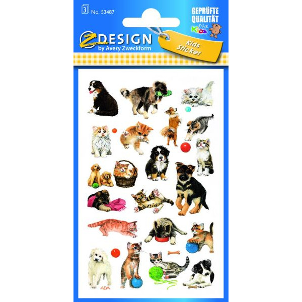 10 Stück AVERY Zweckform 53487 Schmucketikett Hunde+Katzen 4004182534878 AVERY Zweckform 63 Stück