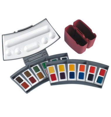 Farbkasten 725D/12, 721894, Aquarellfarbe, 24 Farben, grau