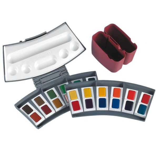4012700721891 - Studien Aquarell-Malkasten 725 D-24 24 Farben 2 Wasserboxen mit Mischpalette (721894)