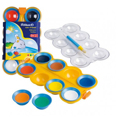 Farbkasten mini-friends 755/8, 723122, Wasserfarbe, 8 Farben, farbig sortiert