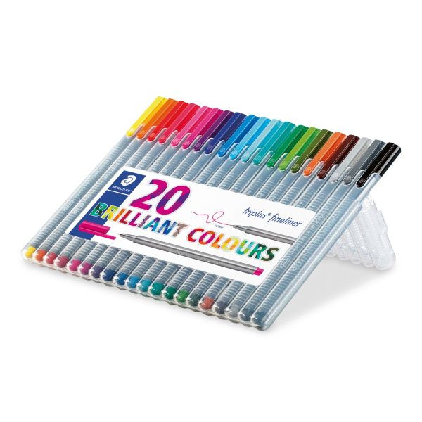 Staedtler Fineliner-Set triplus 334, 334 SB20, silber (Schreibfarbe: 20-farbig sortiert), 0,3mm 4007817334522 Staedtler 20 Stück