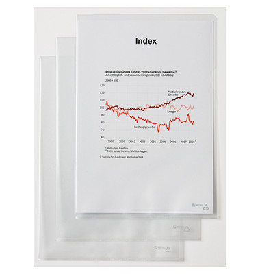 Sichthüllen 21673090, A4, glasklar glatt, oben & rechts offen, 0,12mm