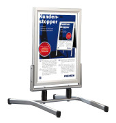 Kundenstopper BS1308 Outdoor Plus A1 mit Klapprahmen silber beidseitig