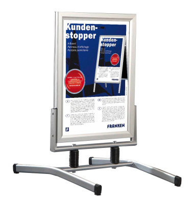 Kundenstopper BS1308 Outdoor Plus A1 mit Klapprahmen silber beidseitig
