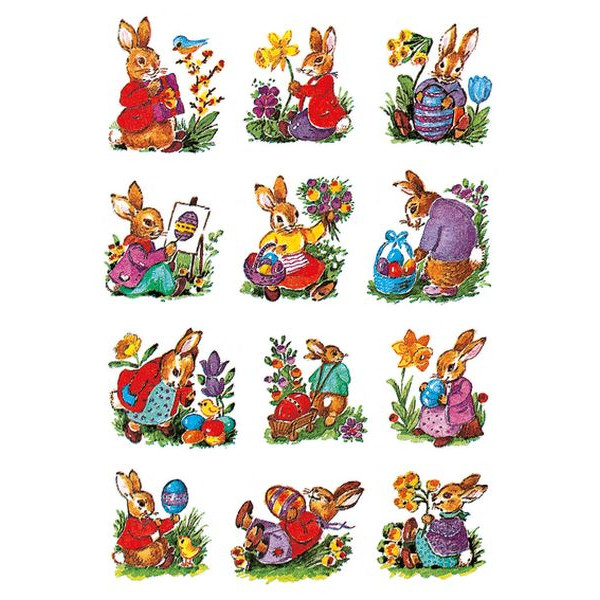 10 Stück Herma 3876 Decorsticker Ostern Schmucketikett Nostalgie-Hasen 4008705038768 Herma 12 Stück