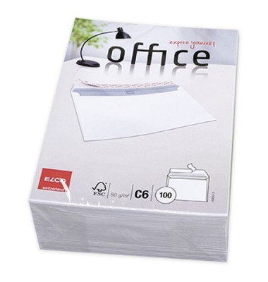Briefumschlag Elco Office 74454.12, C6, ohne Fenster, haftklebend, 80g, weiß