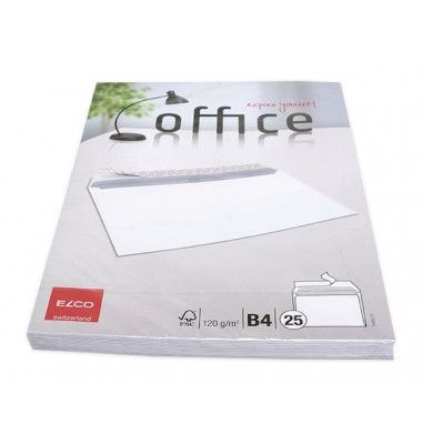Versandtaschen Office 74482-12, lange Seite offen, B4, ohne Fenster, haftklebend, 120g, hochweiß