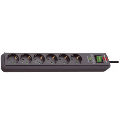 Steckdosenleiste 1159710 Eco-Line, 6-fach, schwarz