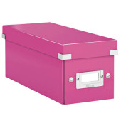 Aufbewahrungsbox Click & Store WOW 6041-00-23 mit Deckel, für CDs/DVDs, außen 352x143x136mm, Karton pink metallic
