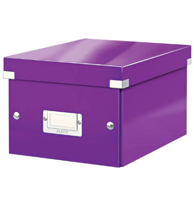 Aufbewahrungsbox Click & Store WOW 6043-00-62, 7,4 Liter mit Deckel, für A5, außen 282x216x160mm, Karton violett metallic
