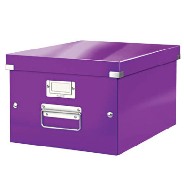 Aufbewahrungsbox Click & Store WOW 6044-00-62, 16,7 Liter mit Deckel, für A4, außen 369x281x200mm, Karton violett metallic