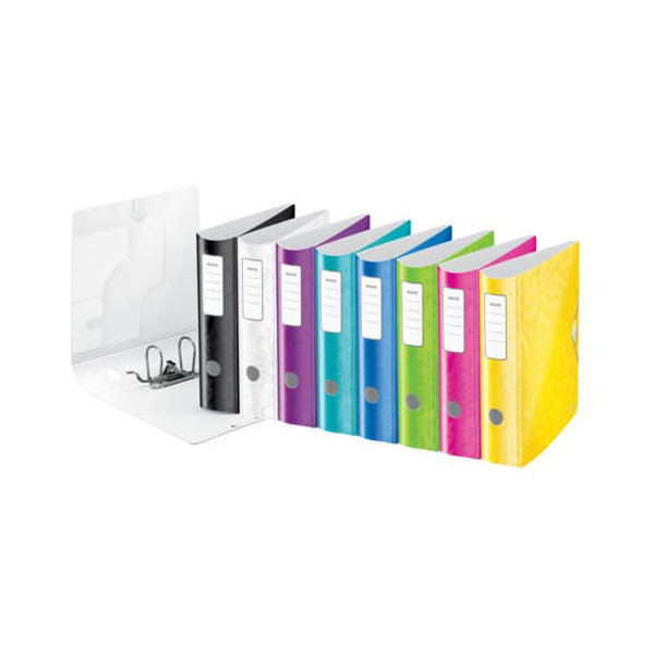 5 Stück Leitz Ordner Active WOW 1106-00-99, A4 82mm breit Kunststoff vollfarbig glänzend, gemustert farbig sortiert 4002432105311 Leitz
