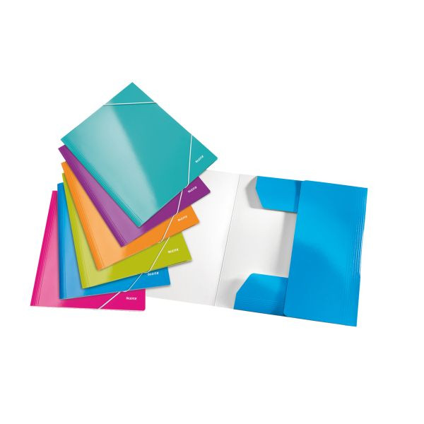 4002432108749 - Eckspannmappe WOW 3982-10-99 A4 farbig sortiert PP-laminierter Karton 300g mit 3 Einschlagklappen 4002432108749 6 Stück