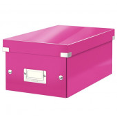 Aufbewahrungsbox Click & Store WOW 6042-00-23 mit Deckel, für DVDs, außen 352x206x147mm, Karton pink metallic