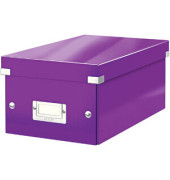 Aufbewahrungsbox Click & Store WOW 6042-00-62 mit Deckel, für DVDs, außen 352x206x147mm, Karton violett metallic