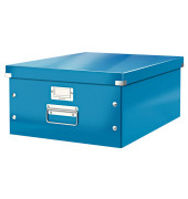 Aufbewahrungsbox Click & Store WOW 6045-00-36, 36 Liter mit Deckel, für A3, außen 482x399x200mm, Karton blau metallic