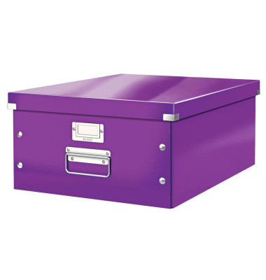 Aufbewahrungsbox Click & Store WOW 6045-00-62, 36 Liter mit Deckel, für A3, außen 482x399x200mm, Karton violett metallic