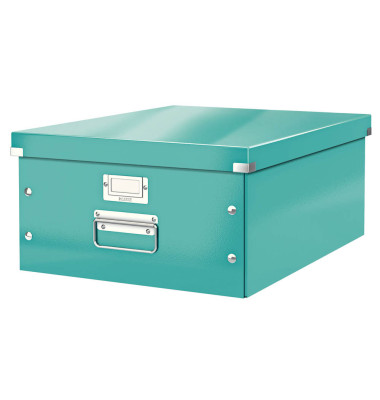 Aufbewahrungsbox Click & Store WOW 6045-00-51, 36 Liter mit Deckel, für A3, außen 482x399x200mm, Karton eisblau metallic