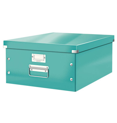 Aufbewahrungsbox Click & Store WOW 6045-00-51, 36 Liter mit Deckel, für A3, außen 482x399x200mm, Karton eisblau metallic Aufbewahrungsbox Click & Store WOW 6045-00-51, 36 Liter mit Deckel, für A3, außen 482x399x200mm, Karton eisblau metallic
