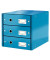 Schubladenbox Click&Store 6048-00-36 blau/blau metallic 3 Schubladen geschlossen
