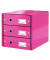 Schubladenbox Click&Store 6048-00-23 pink/pink metallic 3 Schubladen geschlossen