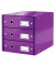 Schubladenbox Click&Store 6048-00-62 violett/violett metallic 3 Schubladen geschlossen