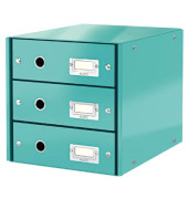 Schubladenbox Click&Store 6048-00-51 eisblau/eisblau metallic 3 Schubladen geschlossen
