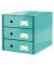 Schubladenbox Click&Store 6048-00-51 eisblau/eisblau metallic 3 Schubladen geschlossen