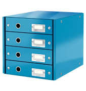 Schubladenbox Click&Store 6049-00-36 blau/blau metallic 4 Schubladen geschlossen