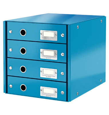 Schubladenbox Click&Store 6049-00-36 blau/blau metallic 4 Schubladen geschlossen