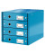 Schubladenbox Click&Store 6049-00-36 blau/blau metallic 4 Schubladen geschlossen