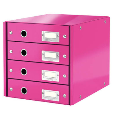 Schubladenbox Click&Store 6049-00-23 pink/pink metallic 4 Schubladen geschlossen