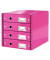 Schubladenbox Click&Store 6049-00-23 pink/pink metallic 4 Schubladen geschlossen