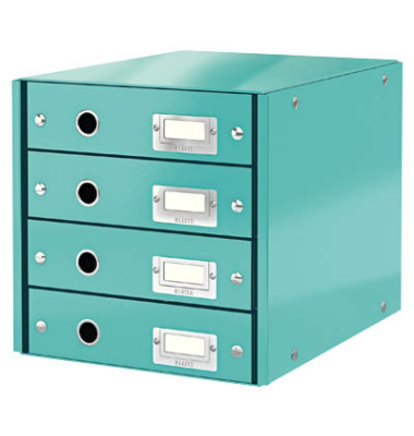 Schubladenbox Click&Store 6049-00-51 eisblau/eisblau metallic 4 Schubladen geschlossen Schubladenbox Click&Store 6049-00-51 eisblau/eisblau metallic 4 Schubladen geschlossen