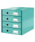Schubladenbox Click&Store 6049-00-51 eisblau/eisblau metallic 4 Schubladen geschlossen