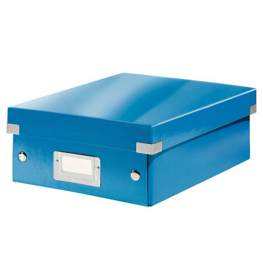 Aufbewahrungsbox Click & Store WOW 6057-00-36, 4,5 Liter mit Deckel, für A5, außen 285x220x100mm, Karton blau metallic